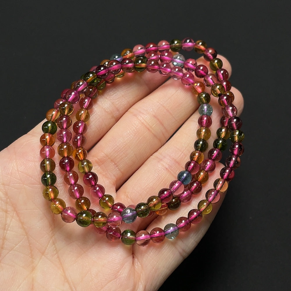 Tourmaline Bead Necklace with Visible Organic Matter