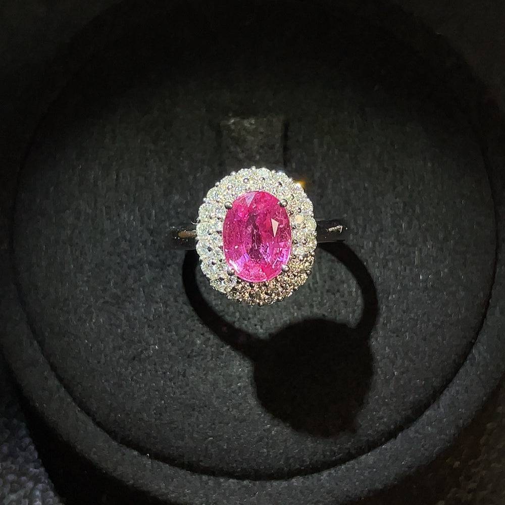 HUILIU HQ sapphire ring with 18K gold and diamond accent, size 15, featuring a vibrant blue gemstone and elegant design.