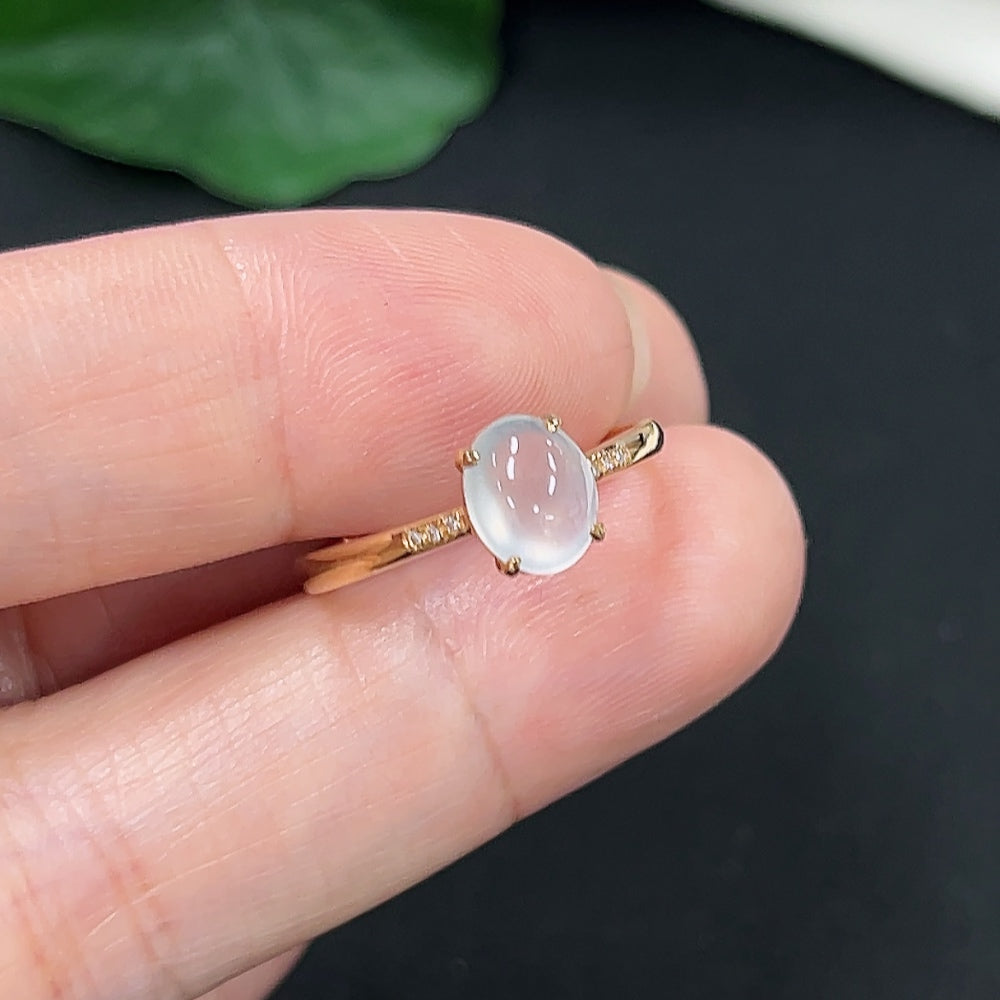 Jadeite Ring in 18K Gold (With Diamond Accents)