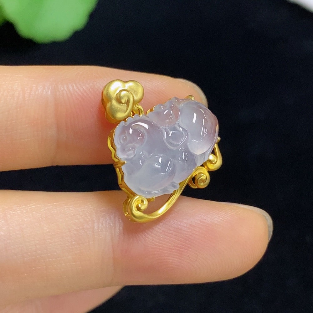 Jadeite Inlaid Pendant . | Huiliu Certified