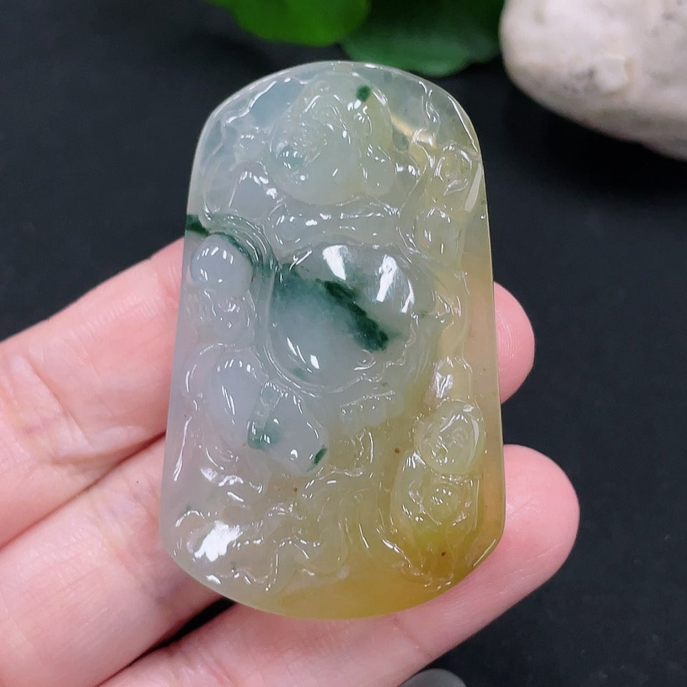 Jadeite Buddha Pendant, Approximately | Huiliu Certified