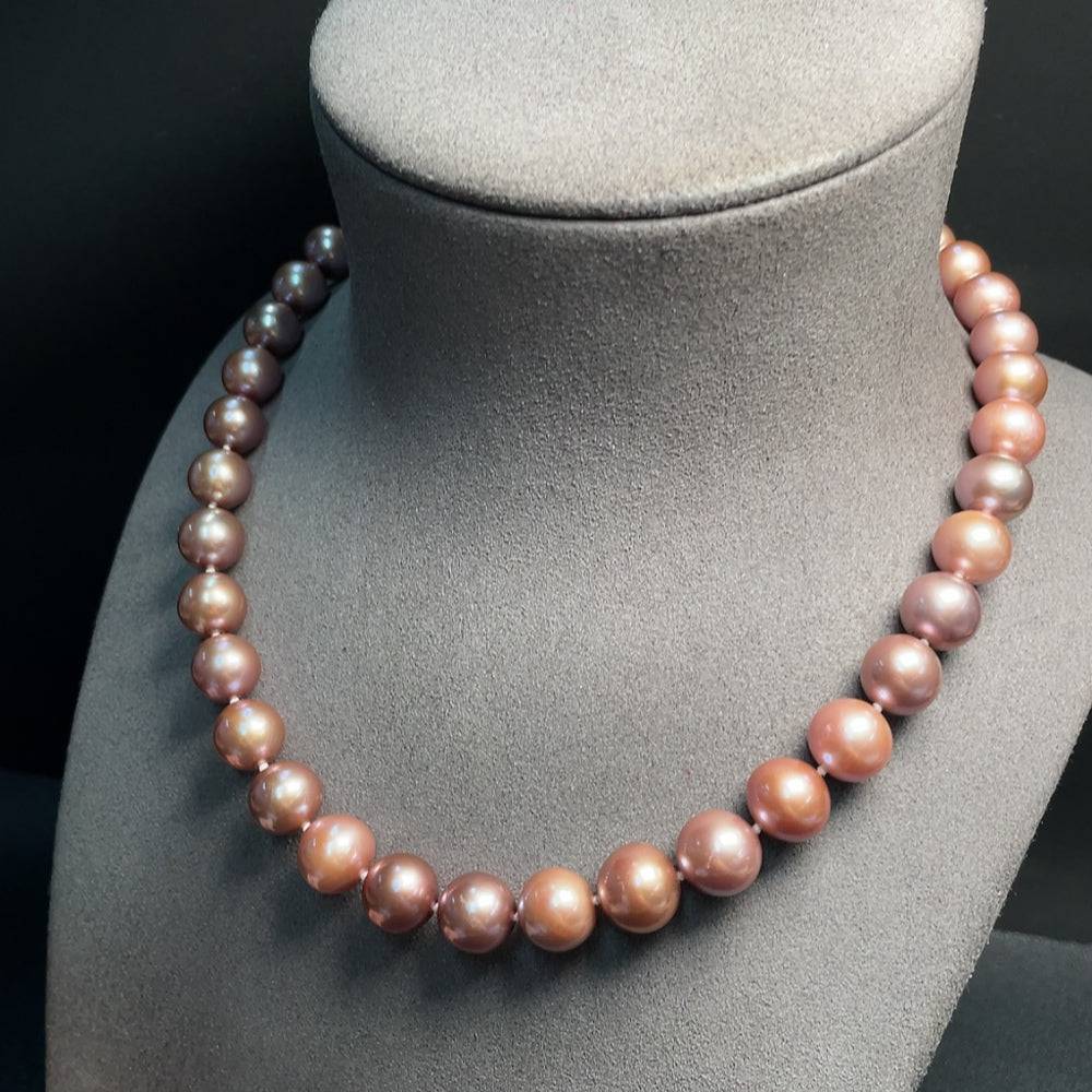 HUILIU HQ pearl bead necklace with 9-11.8mm non-gold pearls, total weight approx. 67.95g, showcasing the lustrous pearl strands.