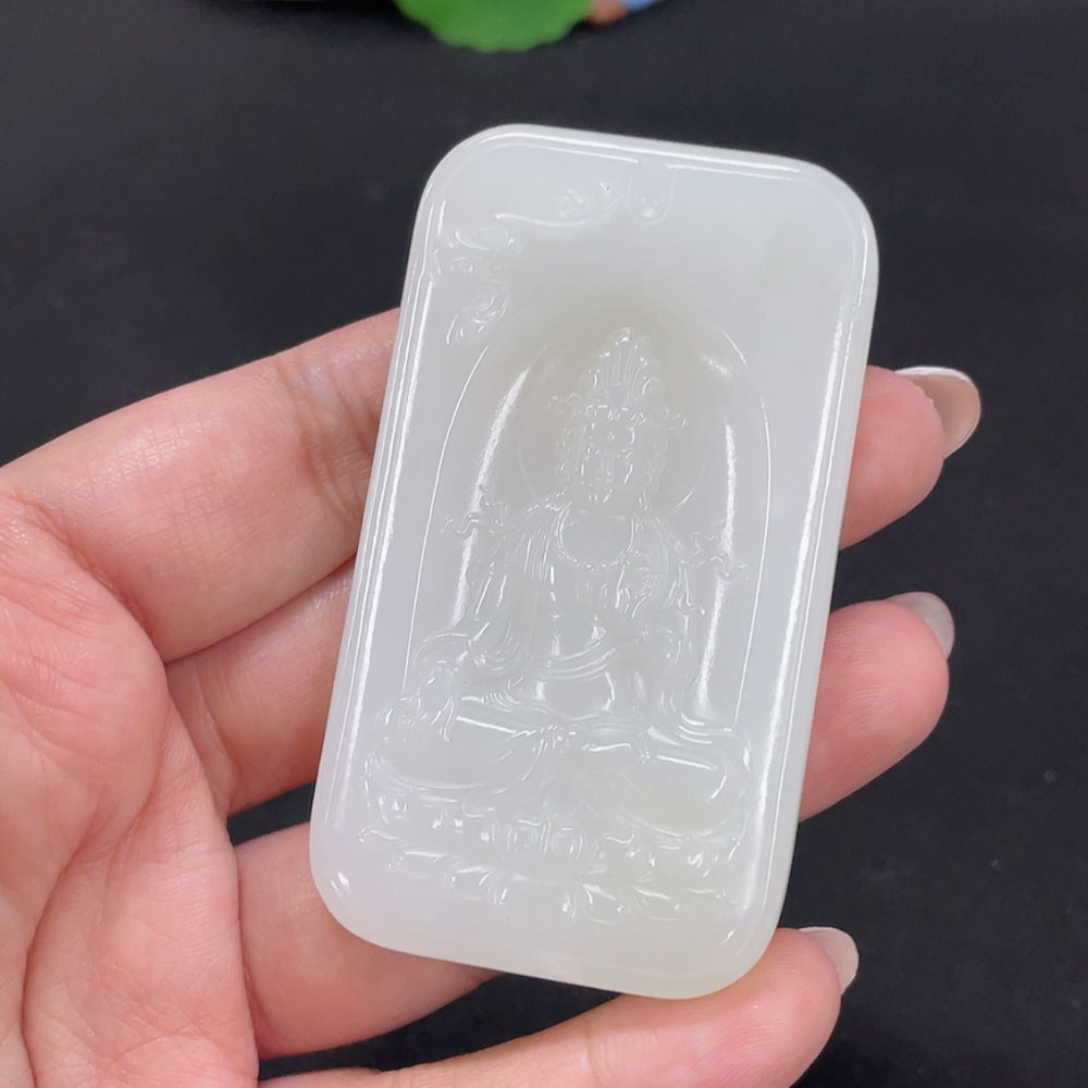 Hetian Jade Pendant Guanyin Total Weight Approx. 64.5g