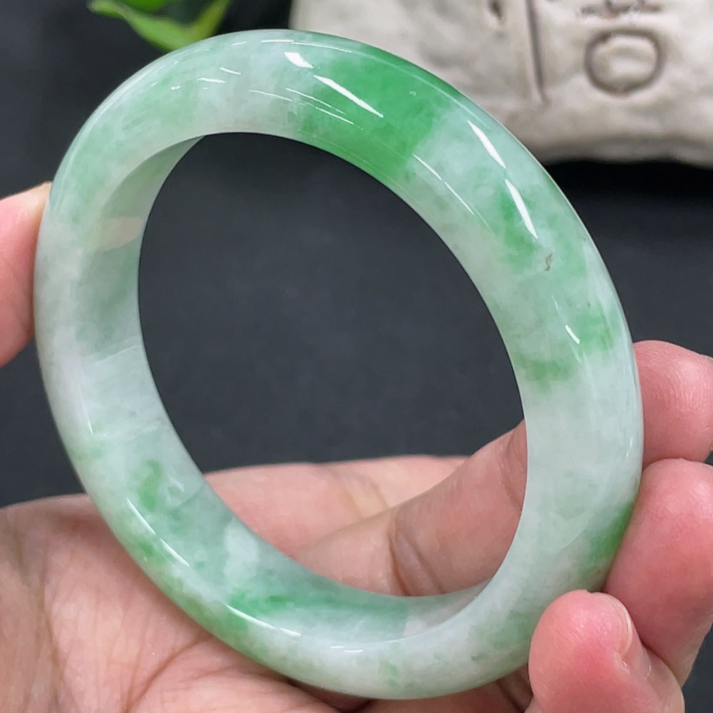 Jadeite Round Bangle Total Weight Approx. 52.3g Size 53.1