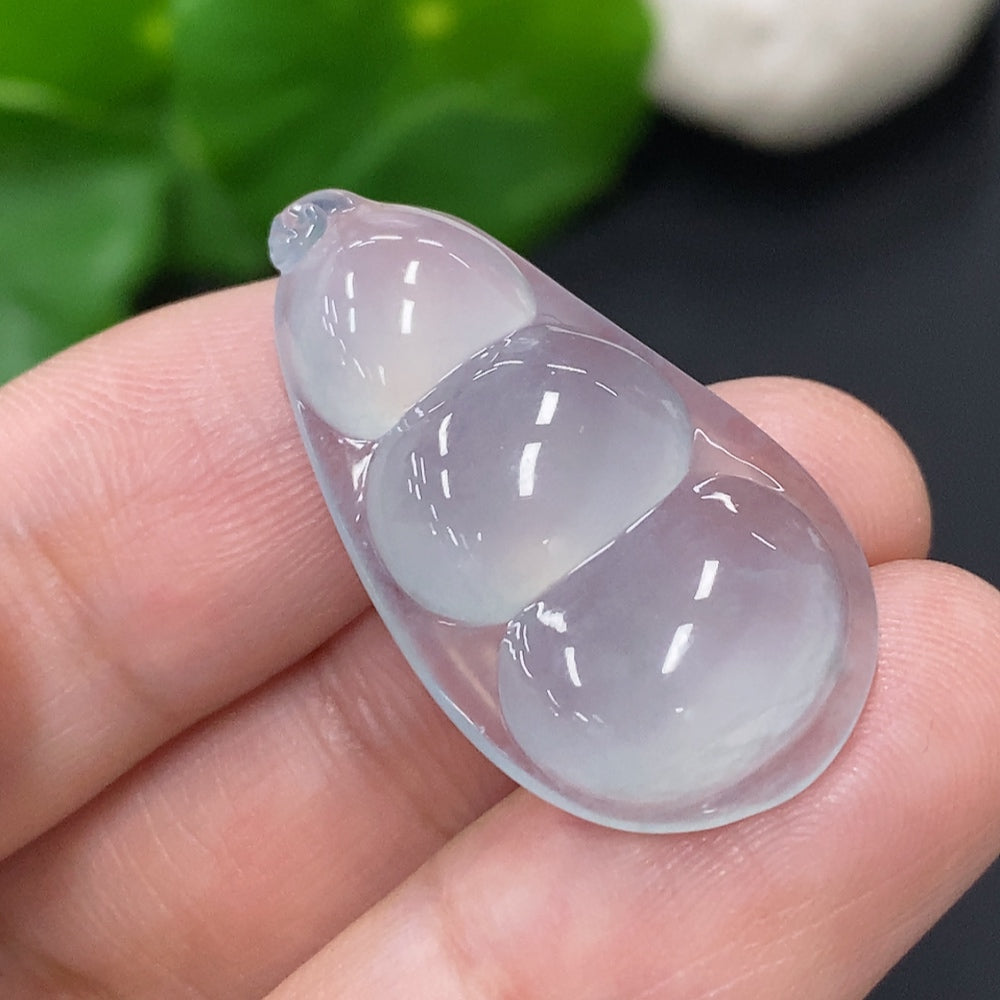 Jadeite Blessed Bean Inlay Piece . | Huiliu Certified