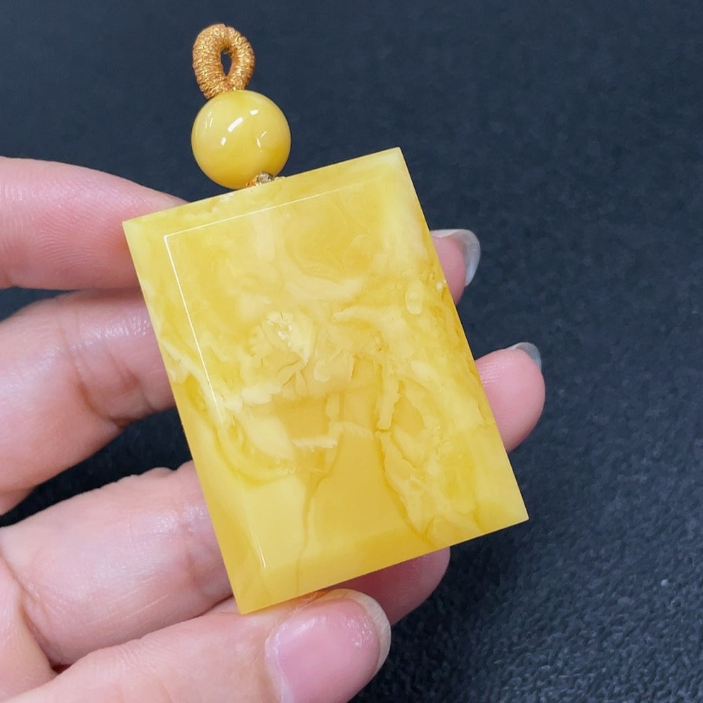 Amber Beeswax Pendant