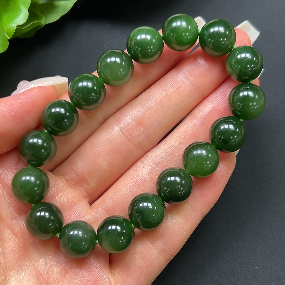Hetian Jade Jasper Bracelet 12mm Approx. 45.35g