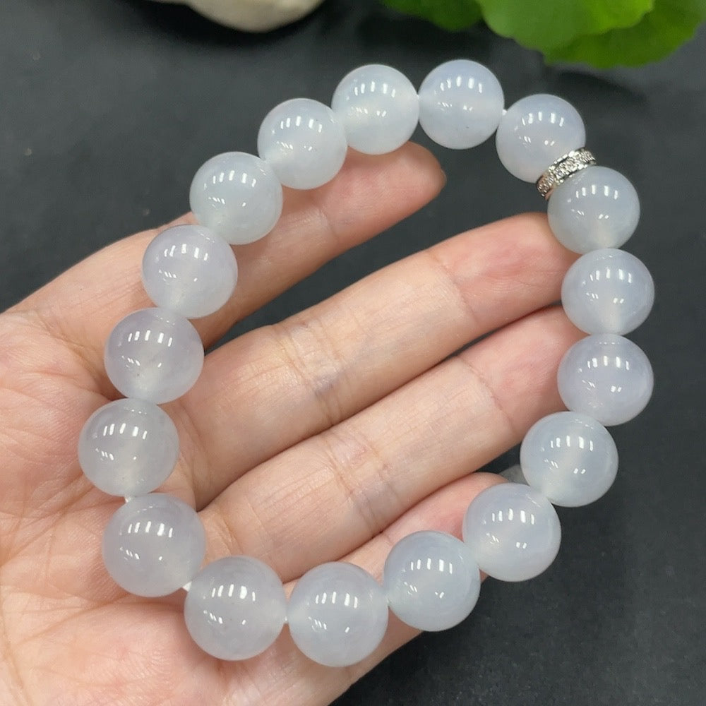 Jadeite Bead Necklace Approx. 11.7mm (Non-Gold-Inlaid)