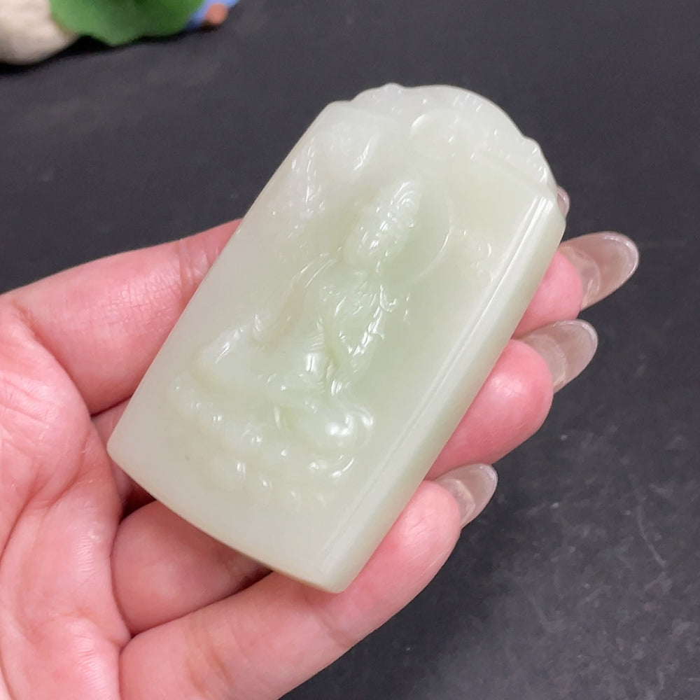 Hetian Jade Pendant Guanyin Total Weight About 80.2g