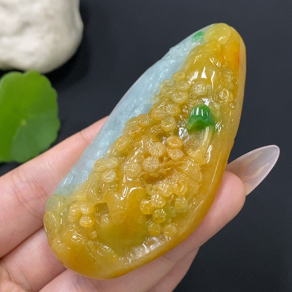 Jadeite Landscape Pendant Total Weight Approx. 80g Color Origin Undetermined