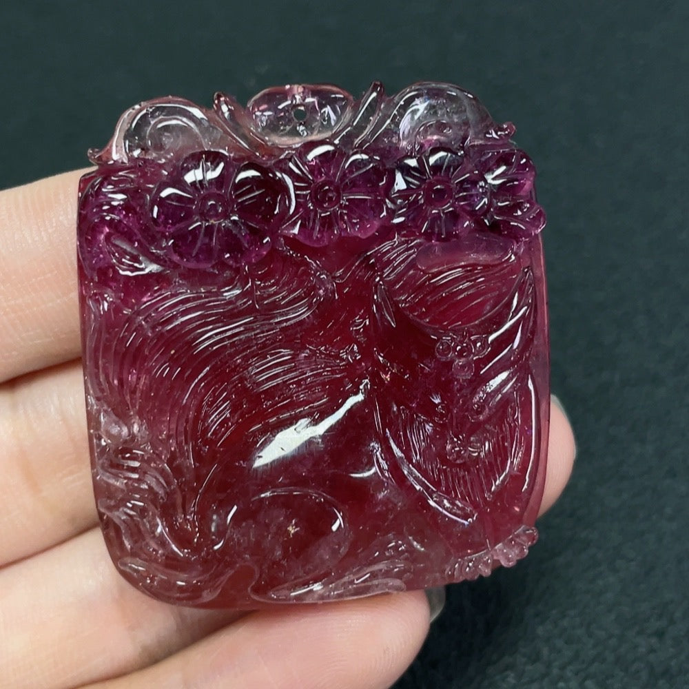 Tourmaline Pendant, Visible Organic Matter