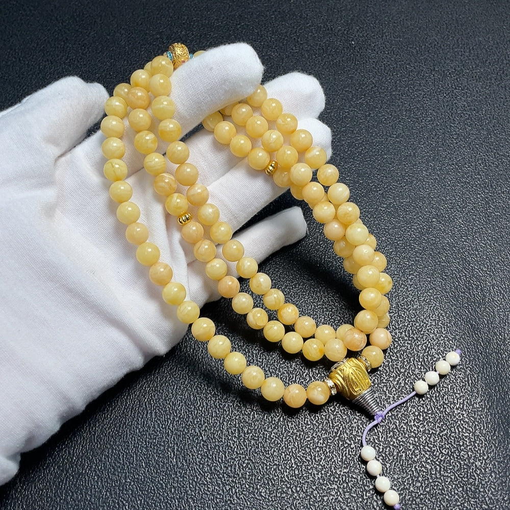 Amber Beeswax Bead Necklace, ., Size About 7.8mm, Non- | Huiliu Certified