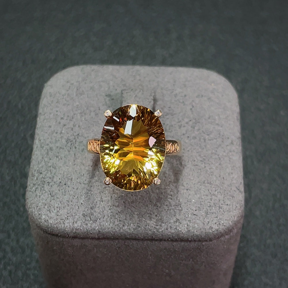 Huiliu certified platinum crystal gemstone ring with matching chain, showcasing elegant design and sparkling gemstones.