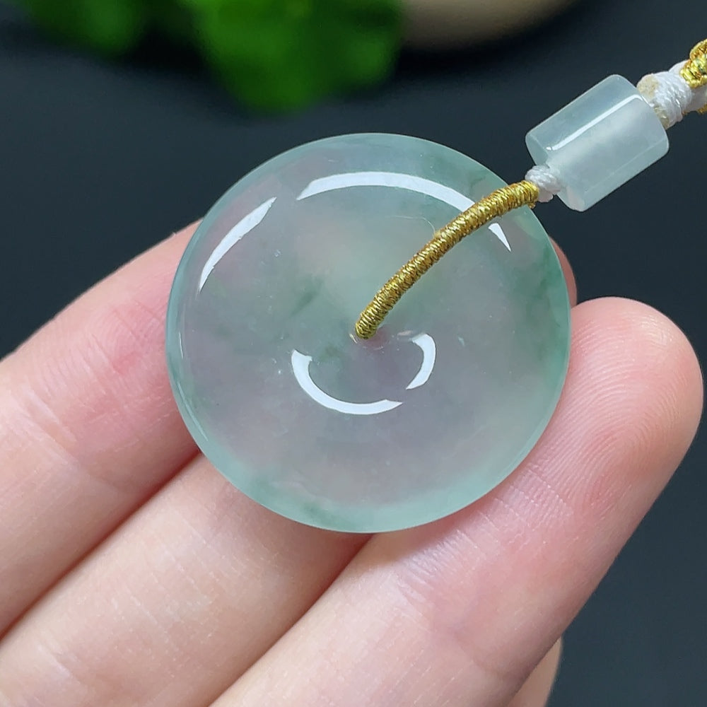 Jadeite Safety Buckle Pendant with Cord