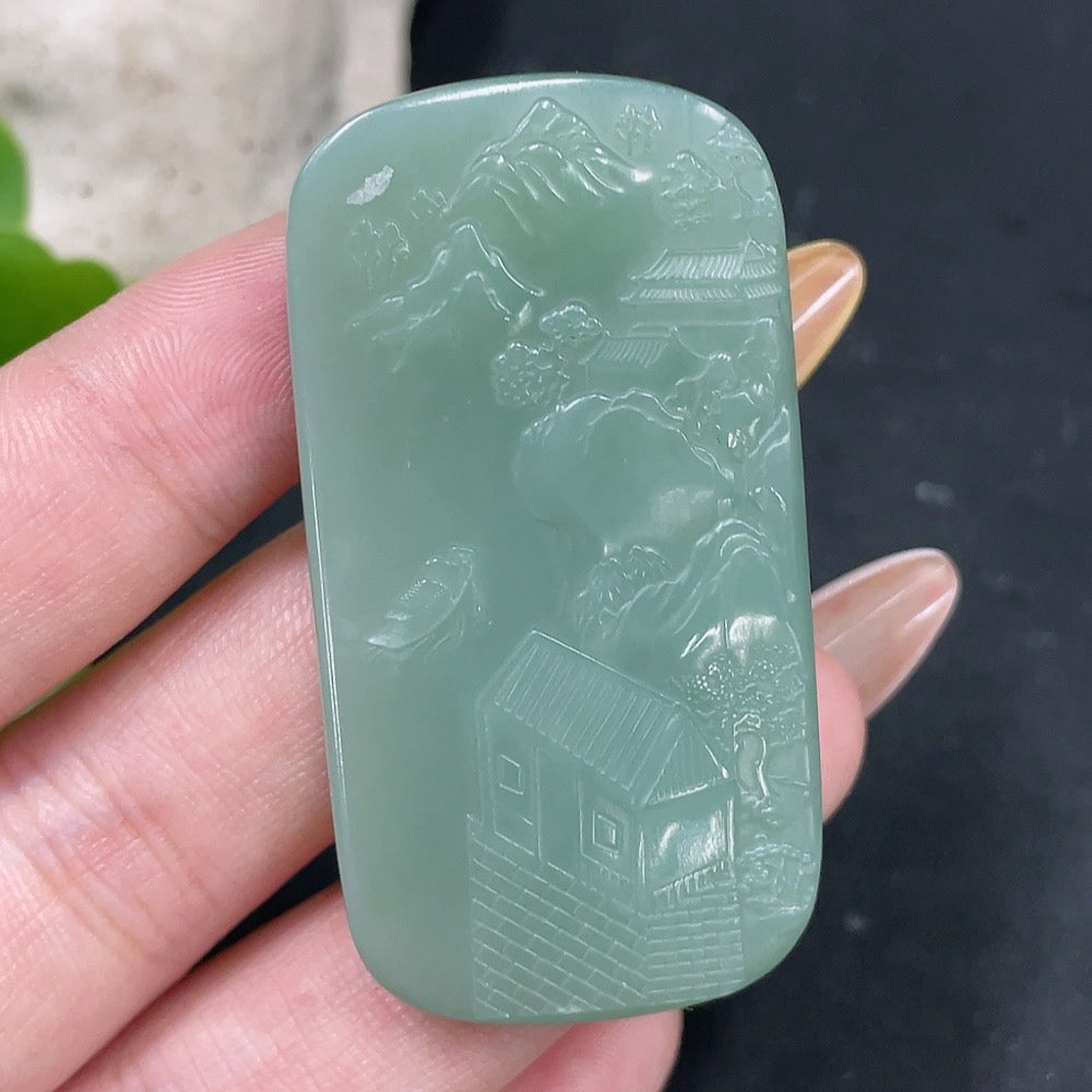 Hetian Jade Pendant Green Tara Total Weight Approx. 27.4g