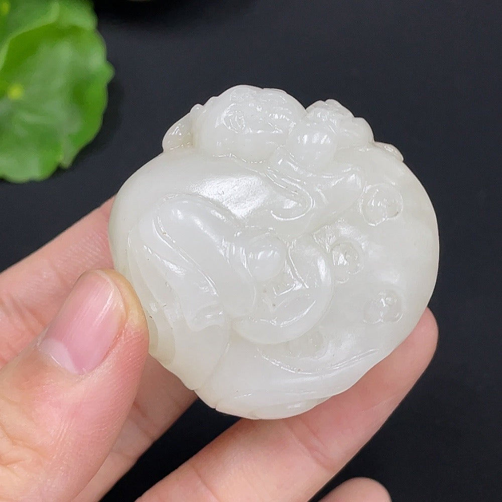 Hetian Jade Pendant Child Total Weight About 68g