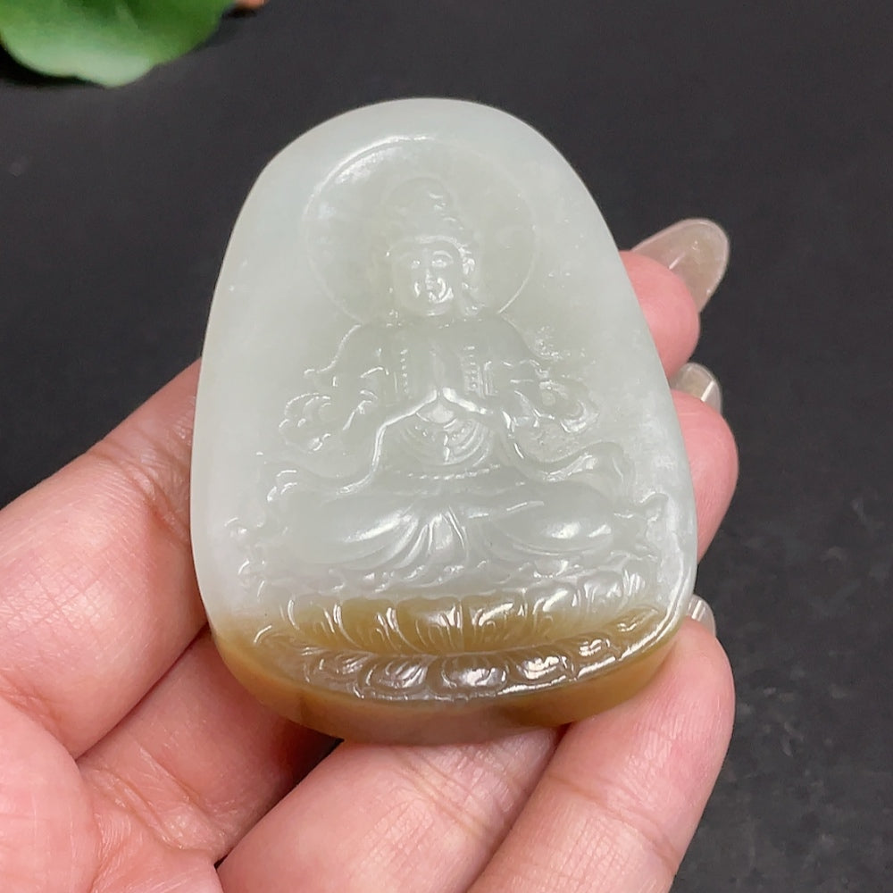 Hetian Jade Pendant Guanyin . | Huiliu Certified