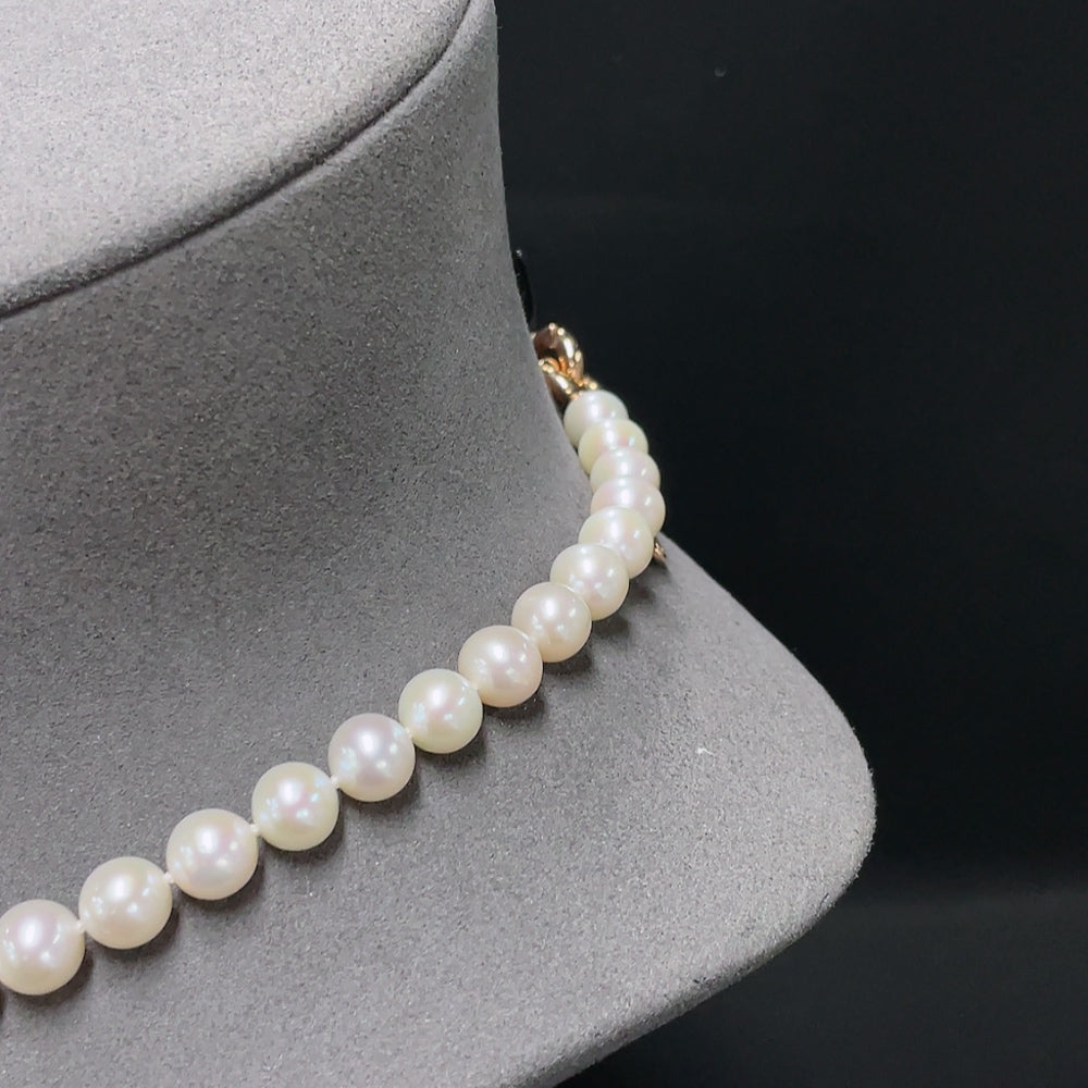 Pearl Necklace Suspected Gold-Plated Total Weight Approx. 44.74g Size 9.6mm