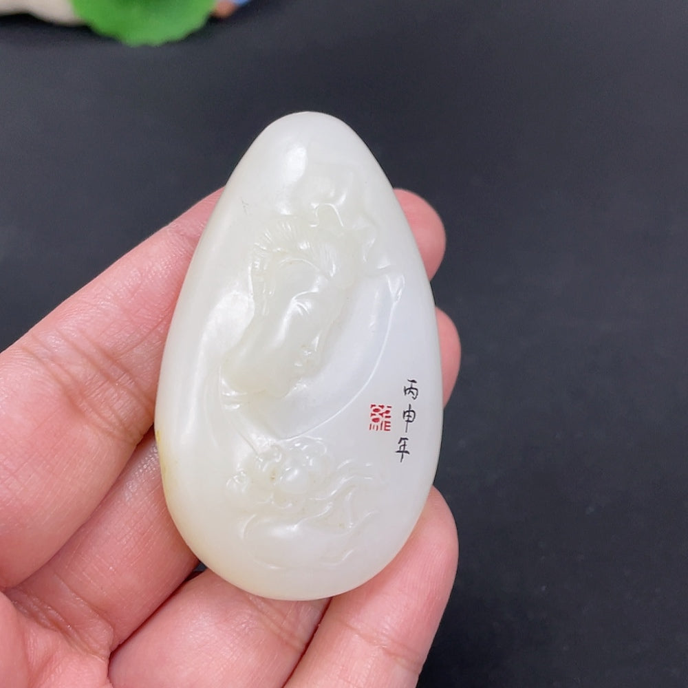 Hetian Jade Pendant Guanyin Total Weight About 52g Undetermined Skin Color Origin
