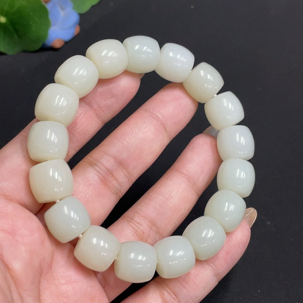 Hetian Jade Bracelet, Approx. 12.5 mm, Total Weight Approx. 62.9g