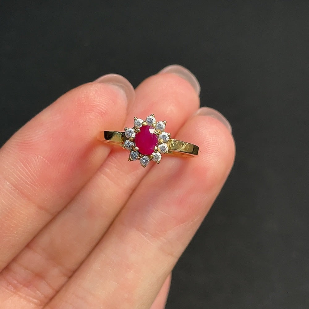 Ruby Inlaid Ring 14k GoldNon-Diamond