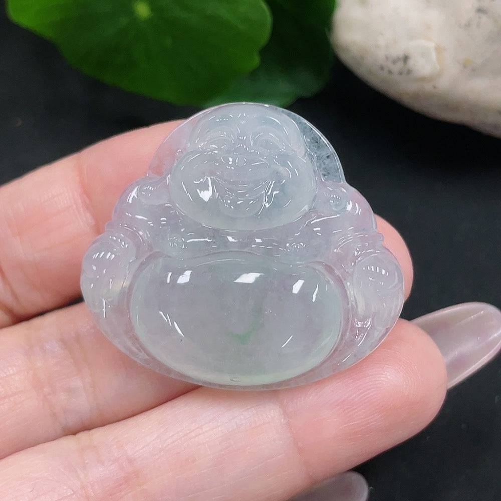 Jadeite Buddha pendant from HUILIU HQ, showcasing a detailed jade Buddha figure with a polished finish.