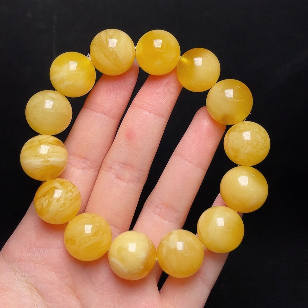 Amber Beeswax Bracelet . Size . 15.6mm | Huiliu Certified