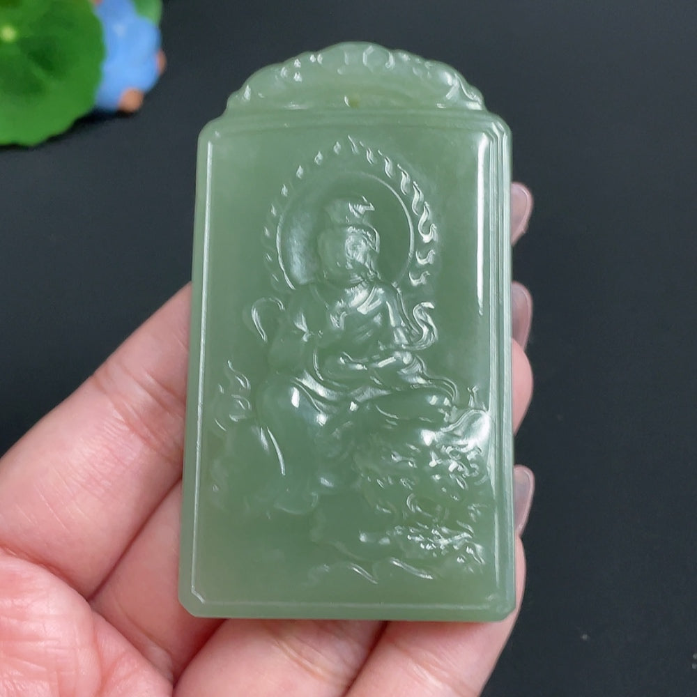 Hetian Jade Pendant Guanyin Total Weight Approx. 75.7g