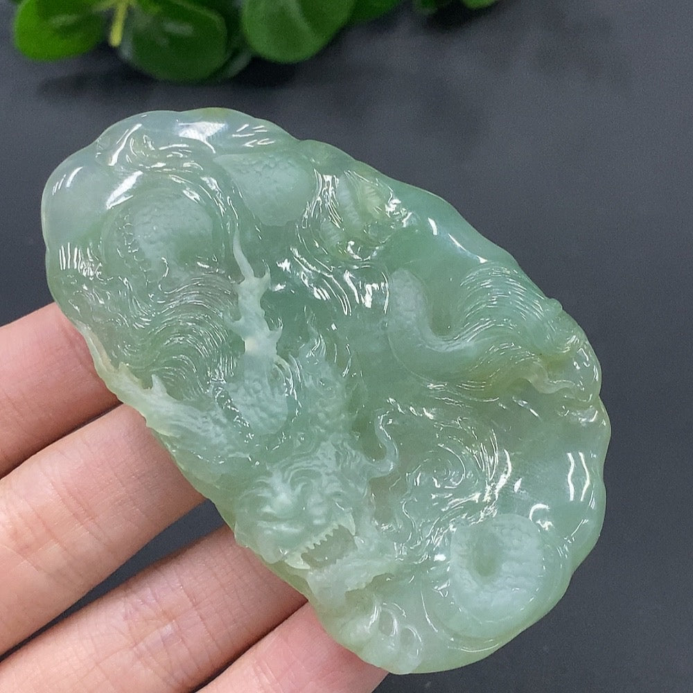 JadeiteDragon Traversing the World Pendant