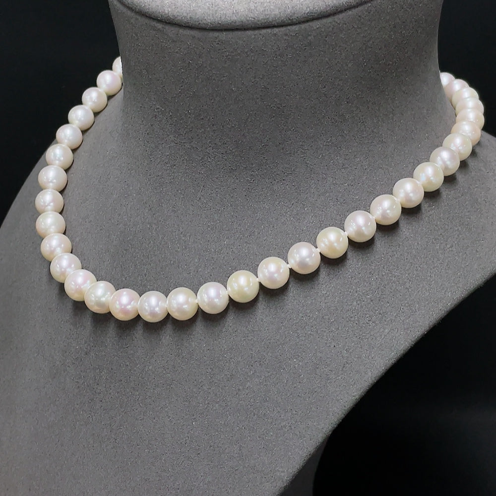 Pearl Necklace Suspected Gold-Plated Total Weight Approx. 44.74g Size 9.6mm