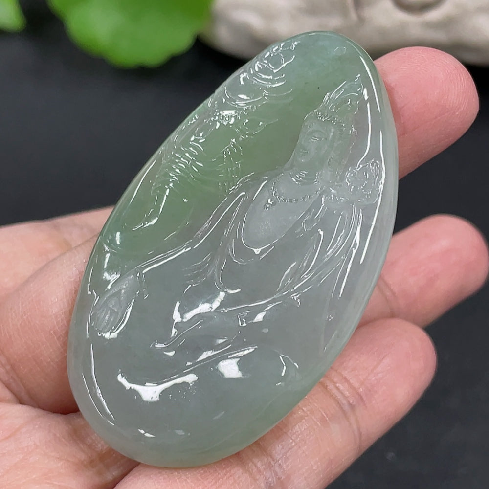 Jadeite Samantabhadra Bodhisattva Pendant, . | Huiliu Certified