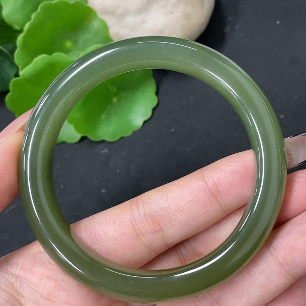 Hetian Jade Round Bracelet Size 56.4 Total Weight Approx. 49.3g