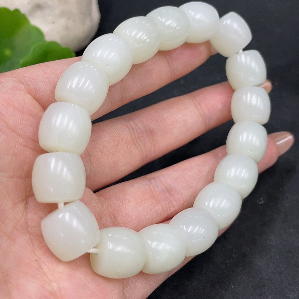 Hetian Jade Bracelet, Approx. 12.9mm, Total Weight Approx. 62.7g