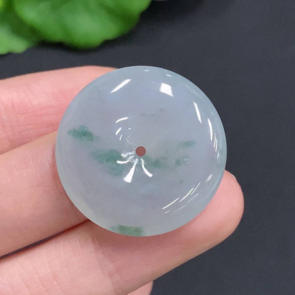 Jadeite peace knot pendant from HUILIU HQ, approximately 7.4g, featuring a smooth, polished jade jadeite design.