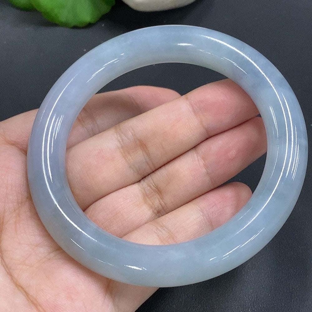 JadeiteRound Bangle Bracelet, Size 59, Total Weight 75.791g