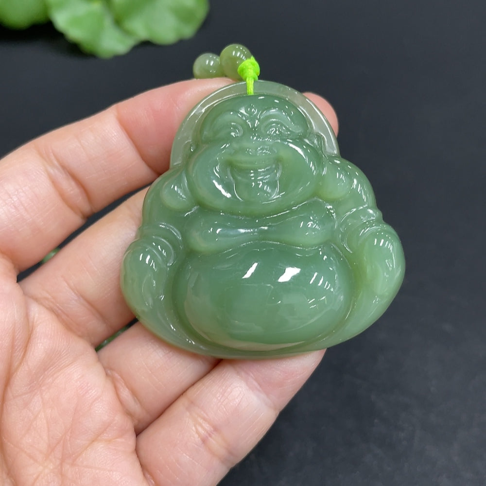 Hetian Jade Pendant Buddha Total weight (including chain): 72.7g