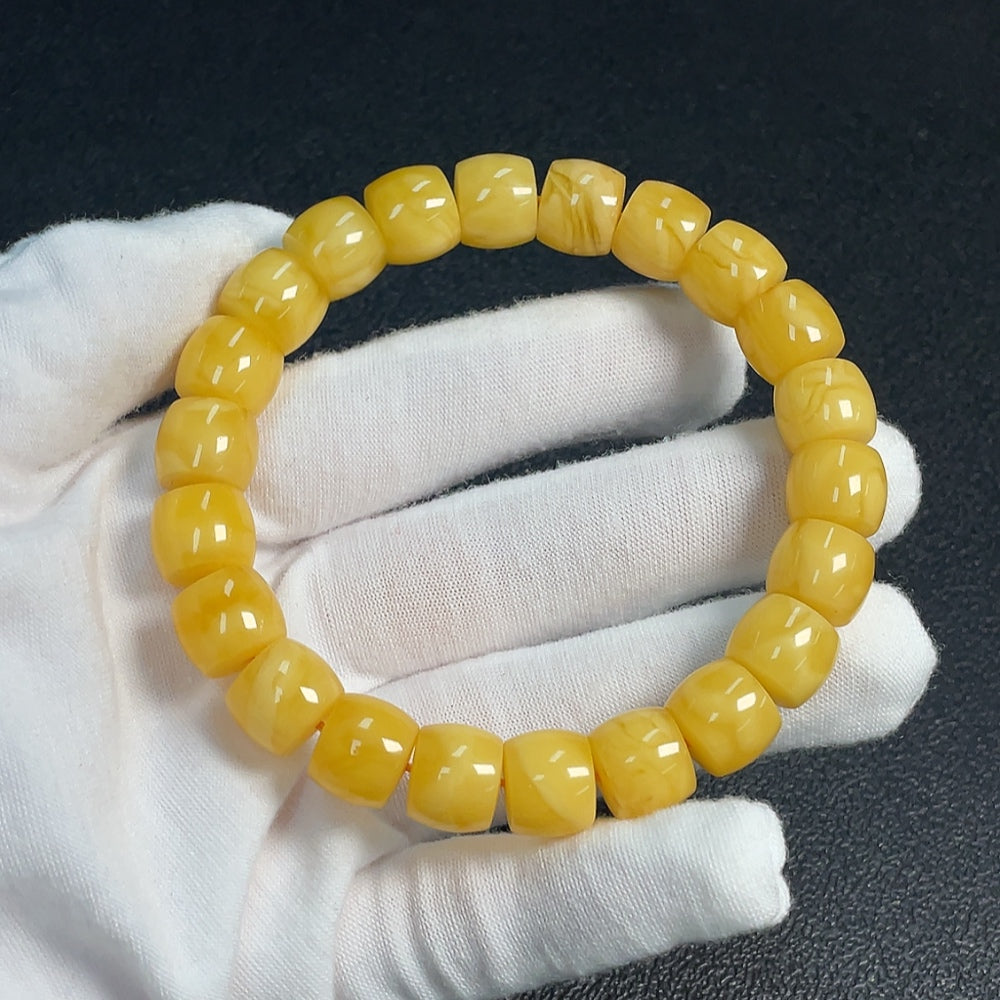 Amber Beeswax Bracelet Total Weight Approx. 19.39g Size About 11.2mm