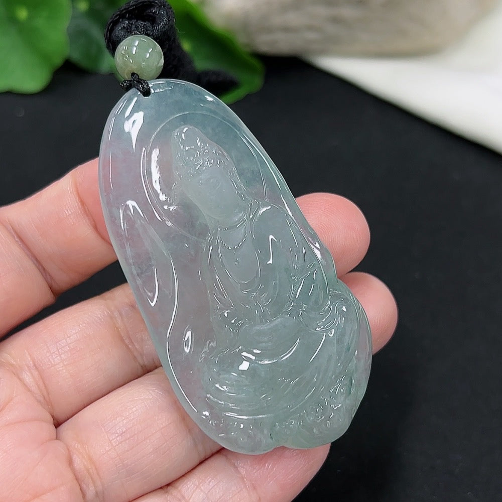 Jadeite Guanyin Pendant