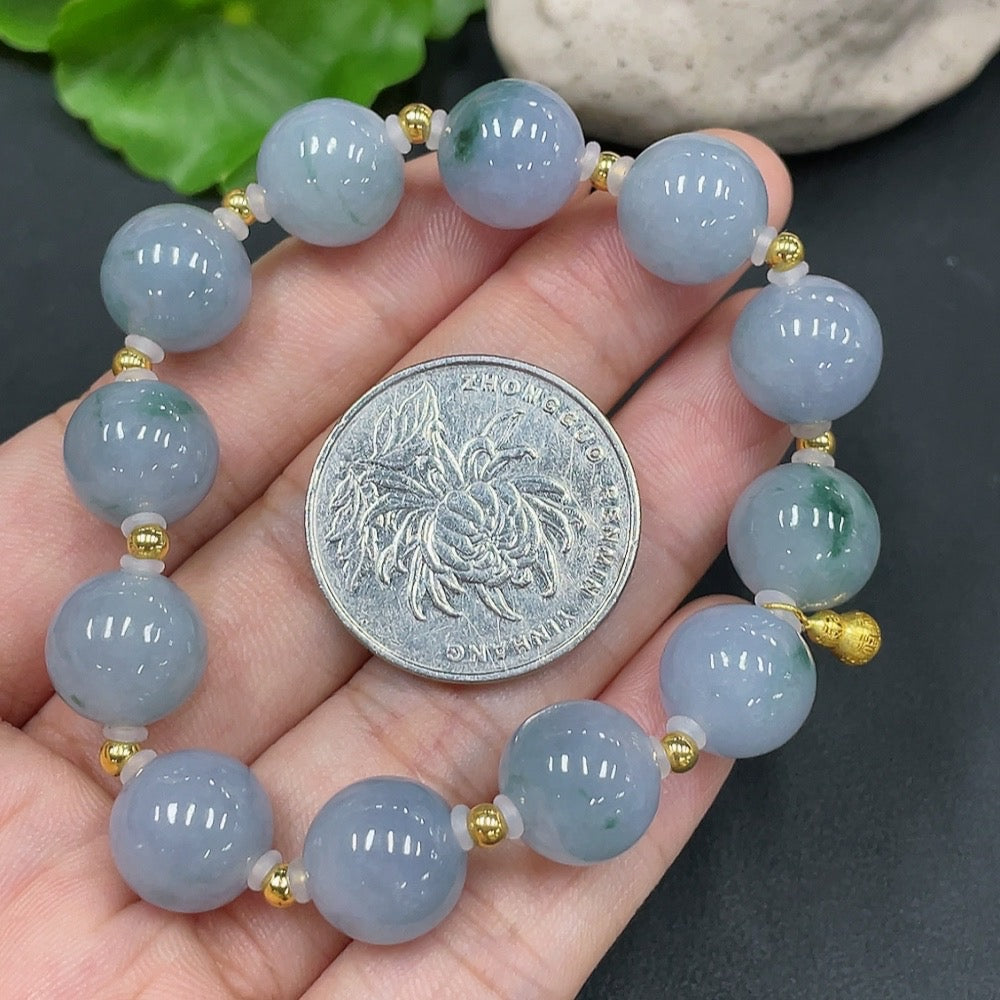 Jadeite Bracelet K mm approx. with 18K Gold Accessories Total Weight about 29.8511.2g