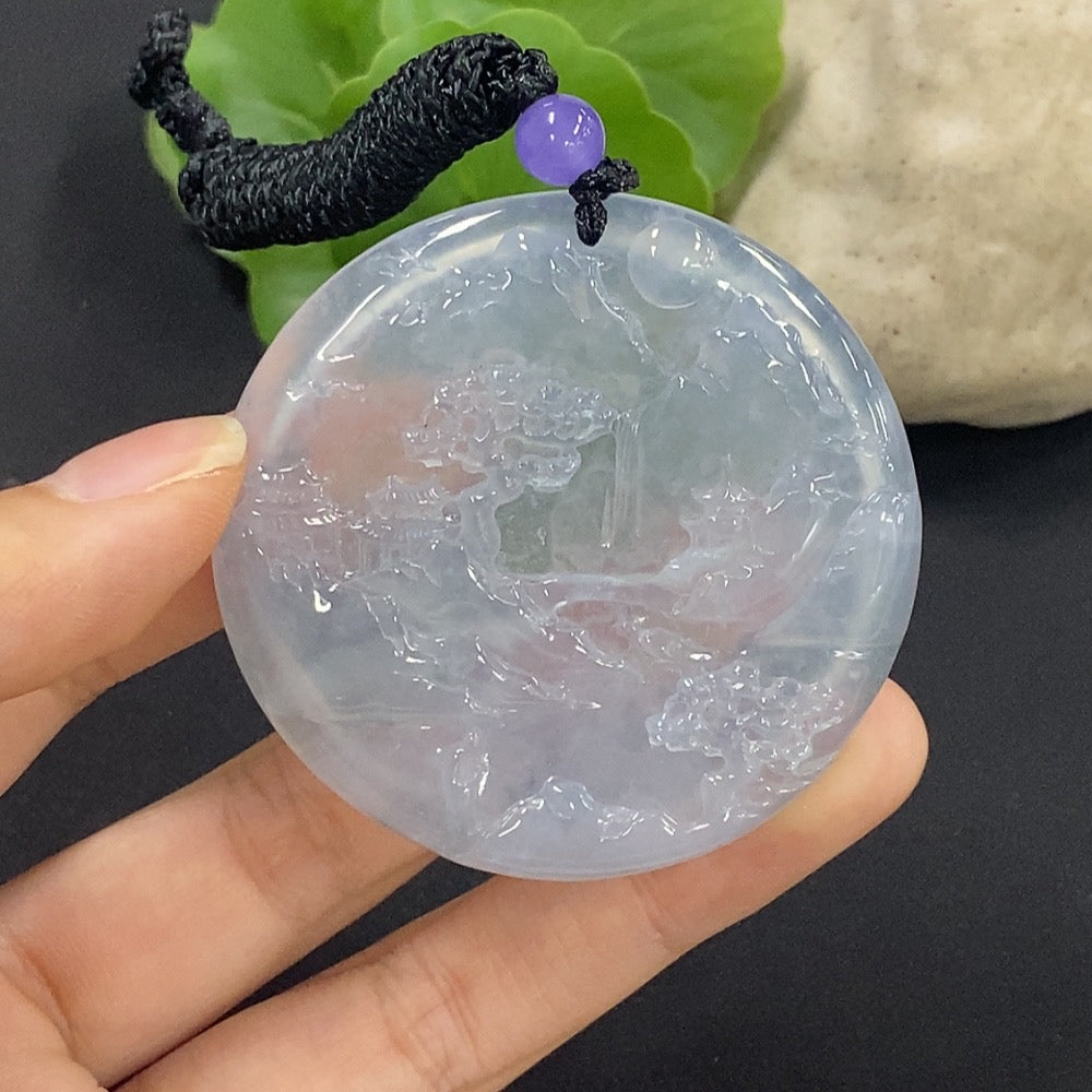Jadeite Landscape Pendant Total Weight Approx. 32.8g
