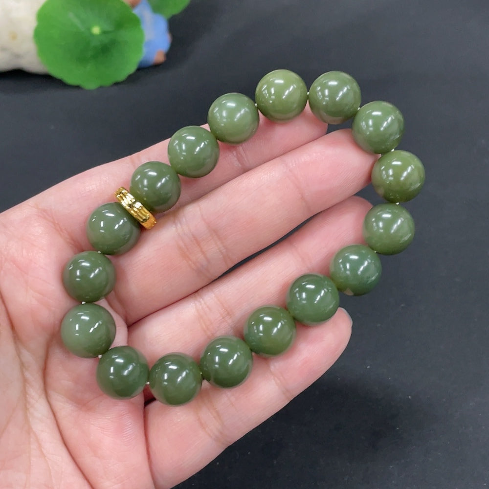 Hetian Jade Bracelet, Approx. 12mm, Total Weight About 47.3g, Non-Gold