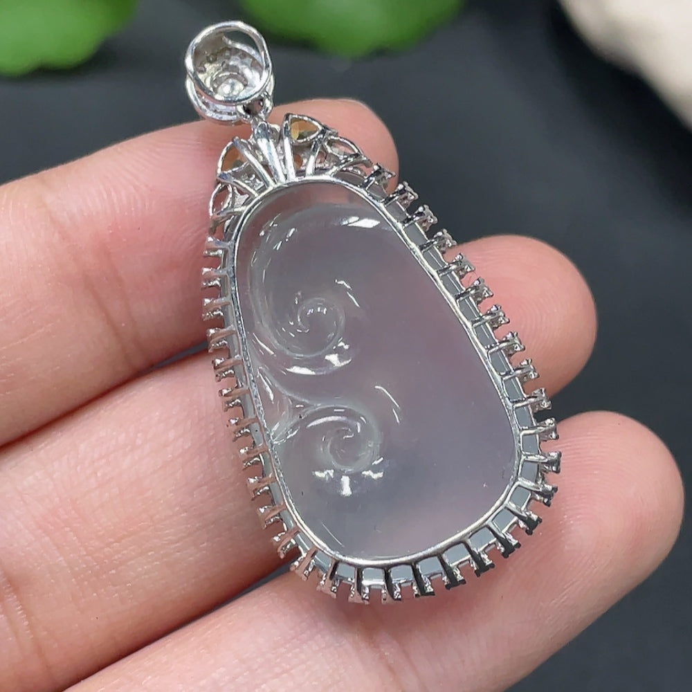 Jadeite Ruyi Inlay Piece 18k Gold Inlaid Total Weight Approx. 6.93g
