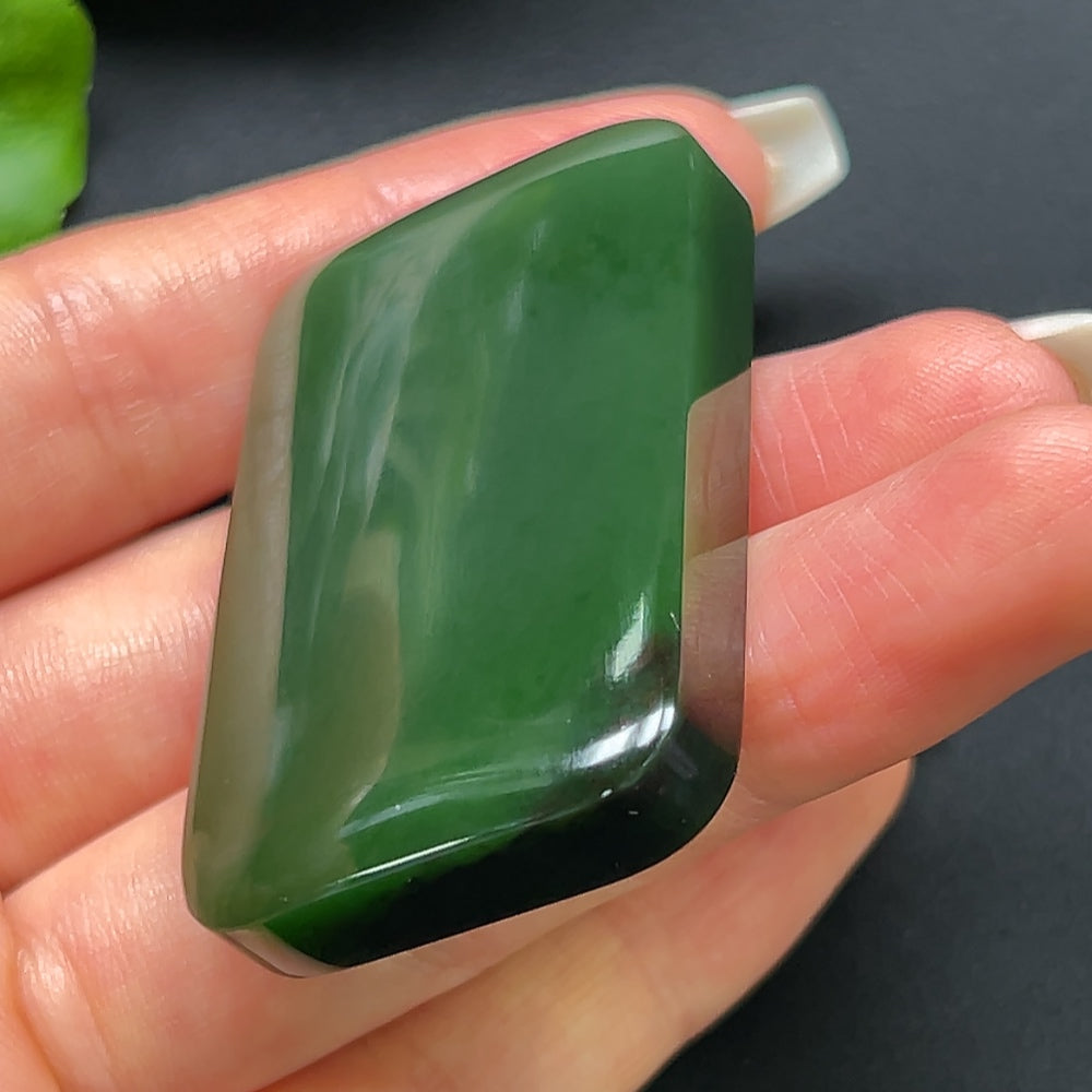 Green Hetian Jade Plain Pendant