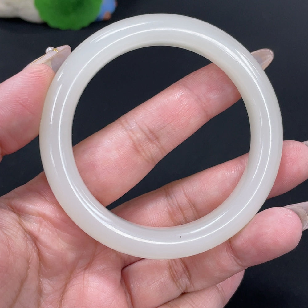 Hetian Jade Round Bracelet Size 56.9 Total Weight Approx.50.3g