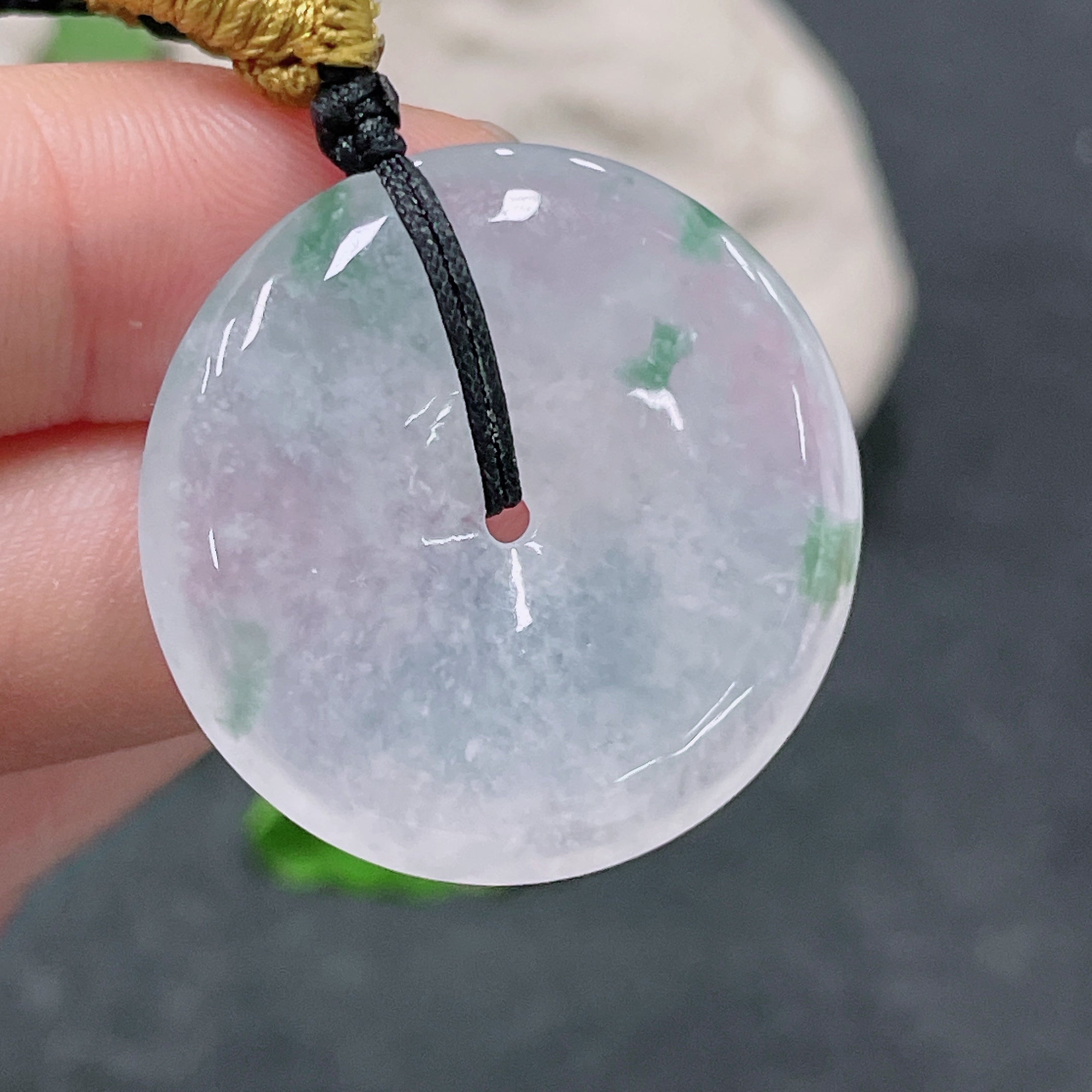 JadeitePeace Pendant (Total Weight with Rope: Approx. 15g)