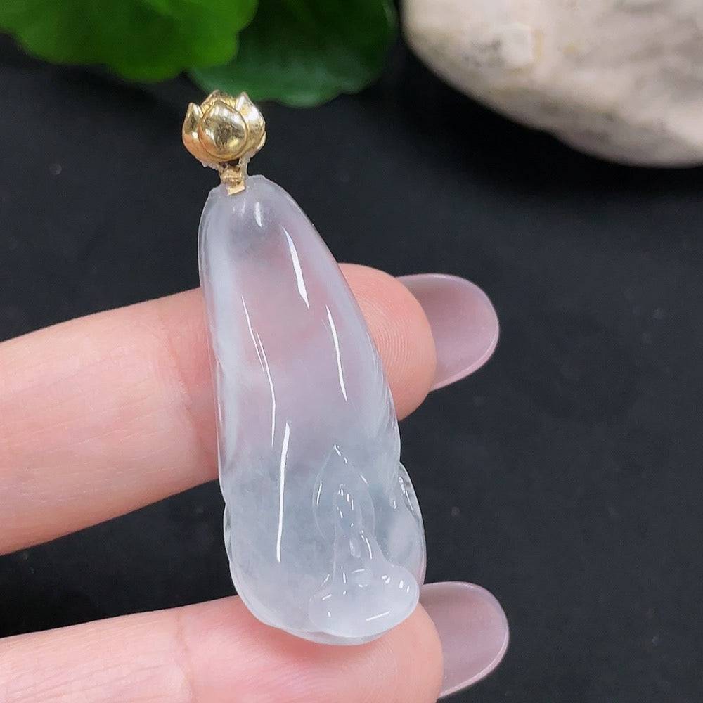 HUILIU HQ Jadeite Enlightenment pendant with 74% jade content, featuring a polished jade jade pendant with intricate carvings.