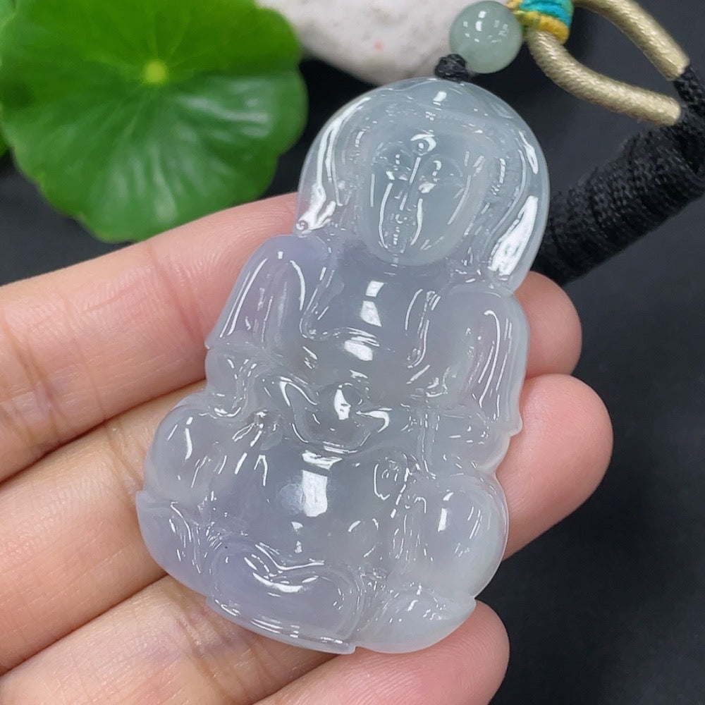 Jadeite Pendant Guanyin Total Weight Approx. 20.6g with Rope