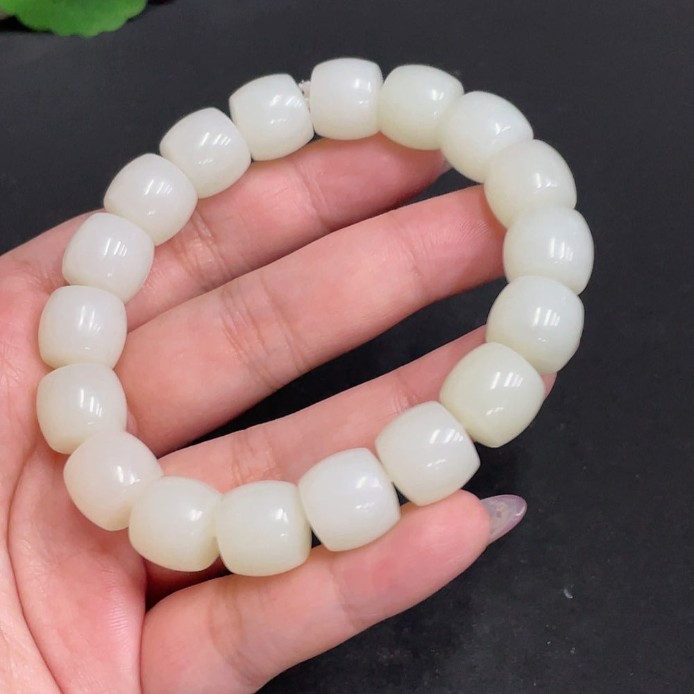 Hetian Jade Bracelet, Size Approx. 12.9mm, Total Weight Approx. 65g