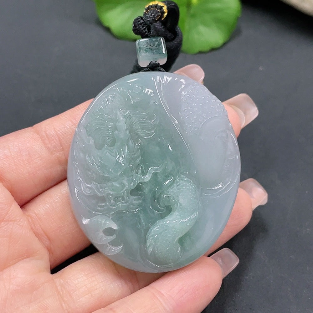 Jadeite dragon pendant, total weight 60.852g