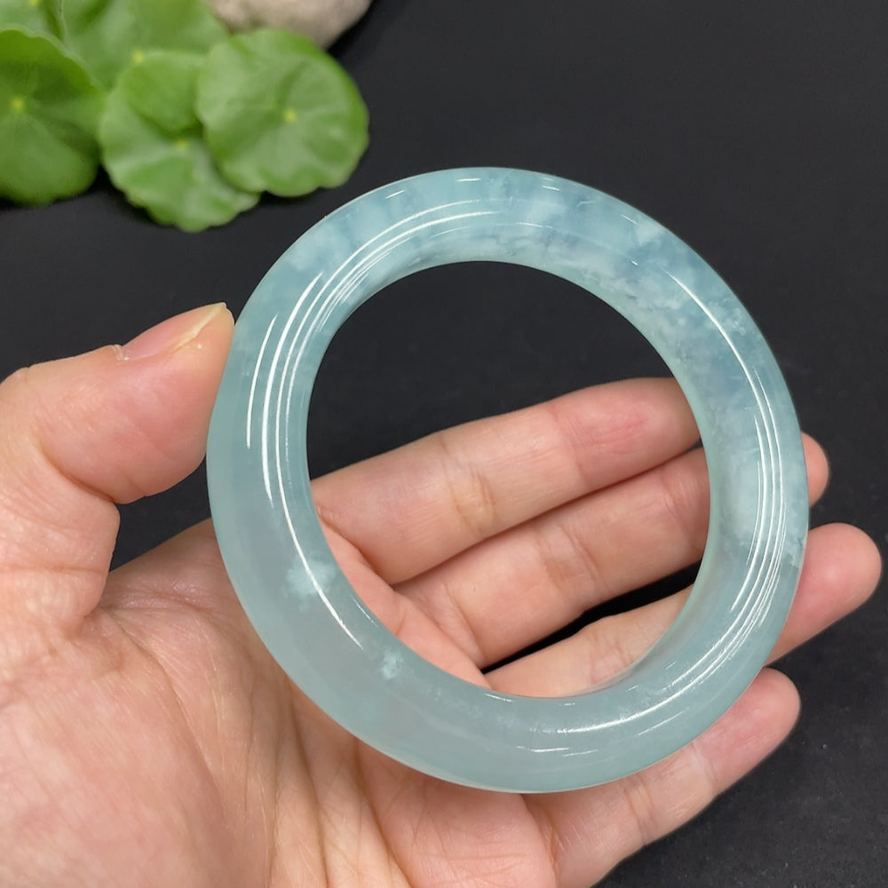 Xiuyu Celestial Blue Frost (Serpentine Jade) Regular Circle Bracelet
